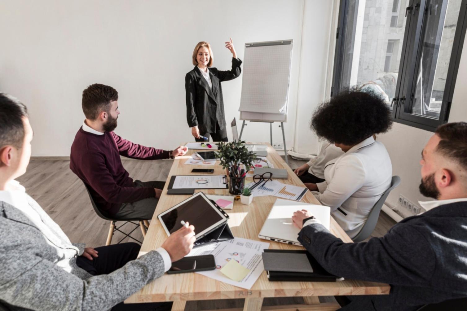 Business professional analyzing financial data